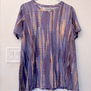 LOGO By Lori Goldstein Women's Purple Tie Dye Tunic Top Size XL